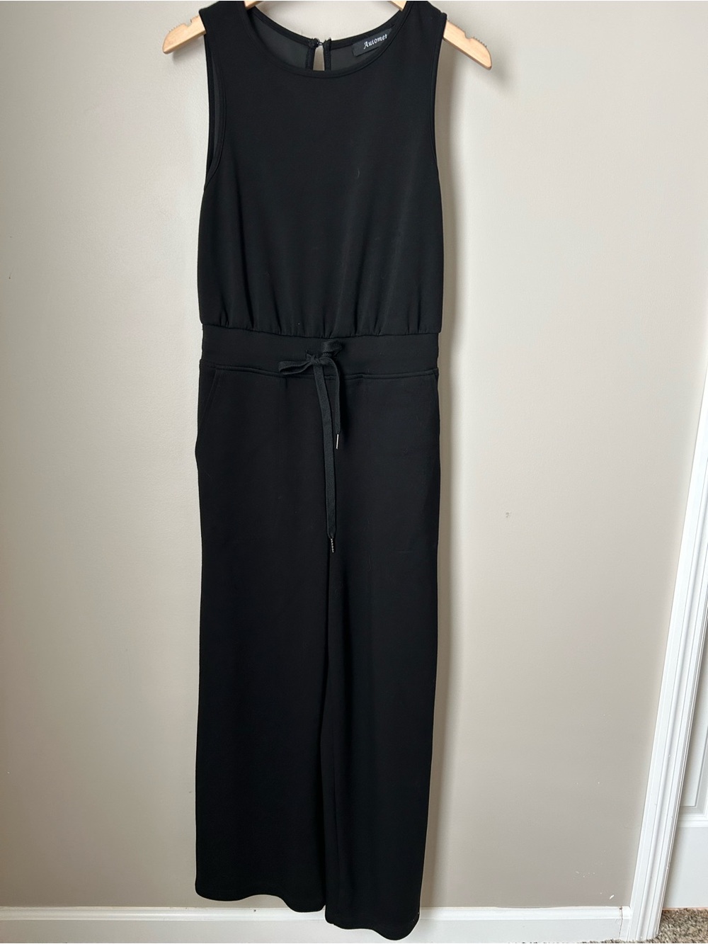 Sleeveless Black Jumpsuit with Waist Tie